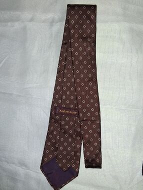 Adams Row Brown Silk Geometric Tie